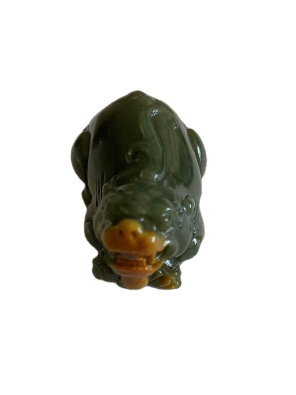 翡翠　置物　和田玉 Amazon.co.jp: 和田玉貔恘置物、伝統的な翡翠色、手作り彫刻